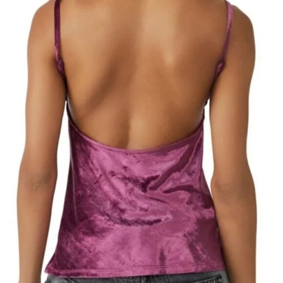 Free People All Night Velvet Tunic Fig Jam Size M New with tags - Picture 3 of 9